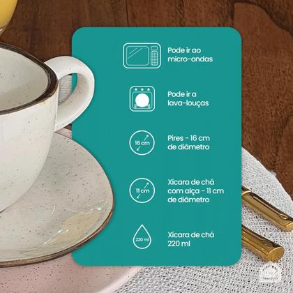 Imagem de Conjunto de Xícaras Com Pires Ryo Maresia 04 Peças 220ml