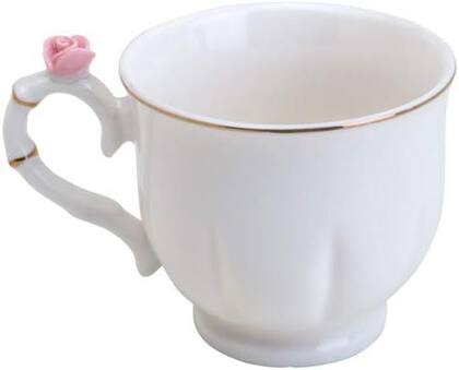 Imagem de Conjunto de Xícaras para Café com Pires de Porcelana 6 Peças Wolff Flower, Branco, 100 ml