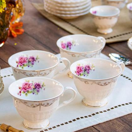 Conjunto De Xícaras Para Chá Em Porcelana Mon Chéri Com 12 Peças