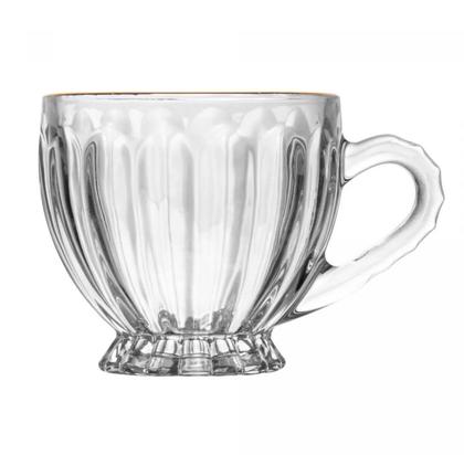 Imagem de Conjunto de Xícaras Renaissance com Fio de Ouro em Cristal Ecológico 80ml 6 Peças - Lyor