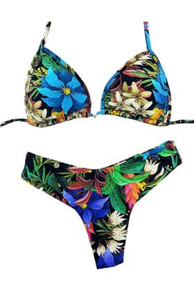 Imagem de Conjunto deBiquíni busto cortininha com bojo e calcinha fio.