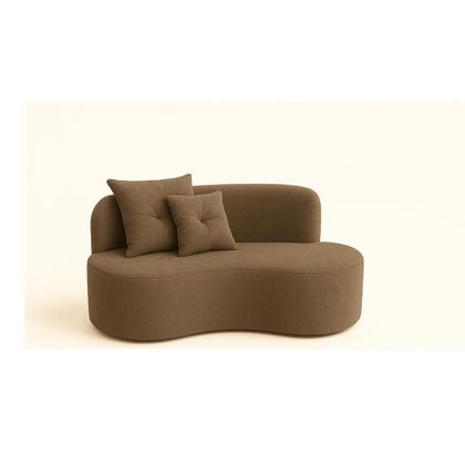 Imagem de Conjunto Decorativo 02 Poltronas + Sofá Curvo Orgânico Nature Gaia Suede Cappuccino - Montanaris Decor