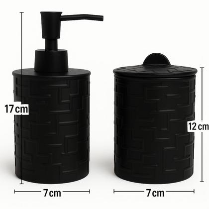 Imagem de Conjunto Decorativo De Cerâmica Preto P/ Banheiro 4 peças