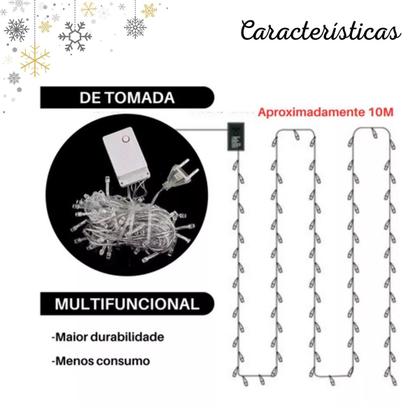 Imagem de Conjunto Decorativo Natalino Pisca-Pisca com 100 Led (10 metros)