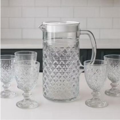 Imagem de Conjunto Diamond com Jarra 1,48L e 6 Taças 200ml de Vidro