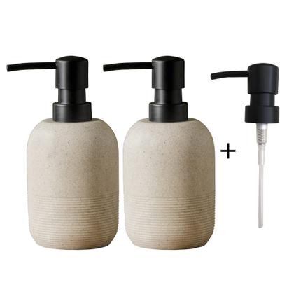 Imagem de Conjunto dispensador de sabonete GalDal Beige Resin para banheiro 310ml