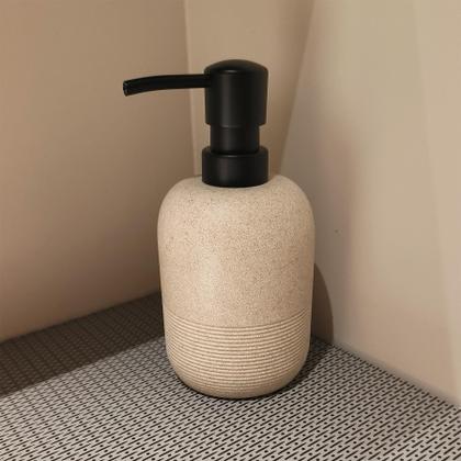 Imagem de Conjunto dispensador de sabonete GalDal Beige Resin para banheiro 310ml