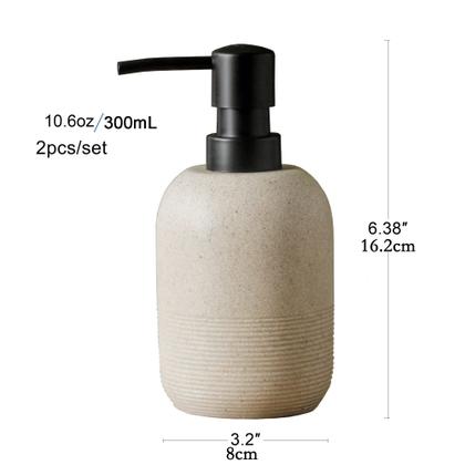 Imagem de Conjunto dispensador de sabonete GalDal Beige Resin para banheiro 310ml