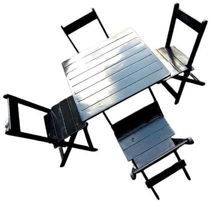 Imagem de Conjunto Dobrável de Mesa com 4 cadeiras - Preto