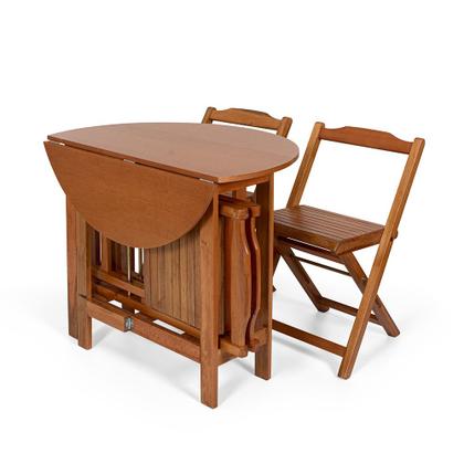 Imagem de Conjunto Dobrável Prático Mesa 4 Cadeiras Mel Bar Cozinha