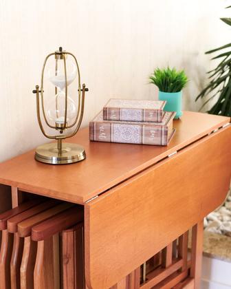 Imagem de Conjunto Dobrável Prático Mesa 4 Cadeiras Soft Mel Bar Cozinha