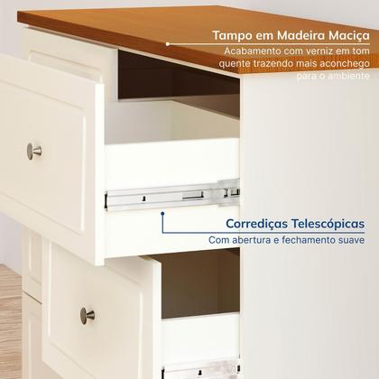 Imagem de Conjunto Dormitório 1 Cama Queen 1 Mesa de Cabeceira 1 Cômoda Ananda CabeCasa MadeiraOriginals