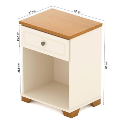 Imagem de Conjunto Dormitório 1 Cama Queen 1 Mesa de Cabeceira 1 Cômoda Ananda CabeCasa MadeiraOriginals