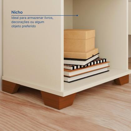 Imagem de Conjunto Dormitório 1 Cama Queen 1 Mesa de Cabeceira 1 Cômoda Ananda CabeCasa MadeiraOriginals