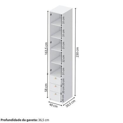 Imagem de Conjunto Dormitório com Cama Montessoriana Casal e Guarda-Roupa Modulado com LED Wave Casatema Branco/Natural