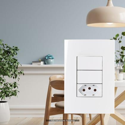 Imagem de Conjunto Duplo 1 Interruptor Paralelo + Tomada 10A Sleek Margirius