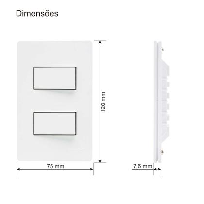 Imagem de Conjunto duplo 2 Interruptores Paralelos 4x2 10a Branco Infiniti Margirius