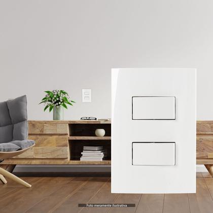 Imagem de Conjunto Duplo Interruptor  Paralelo + 1 Simples Sleek Branco Margirius