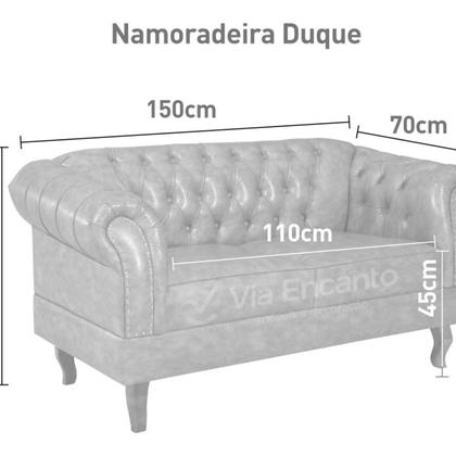 Imagem de Conjunto Duque 2 Poltronas e 1 Namoradeira Chest 2 Lugares Courano