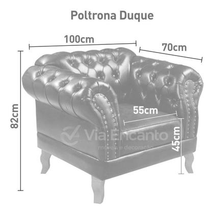 Imagem de Conjunto Duque 2 Poltronas e 1 Namoradeira Chest 2 Lugares Courano