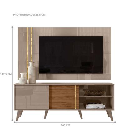 Imagem de Conjunto Édio Rack 2 portas com Painel Fendi/Naturale com Rack e Painel