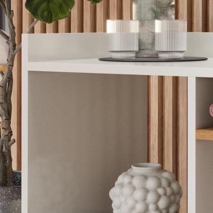 Imagem de Conjunto Elegance - Aparador Buffet Bar + Mesa Apoio e Lateral - OffWhite/Nature