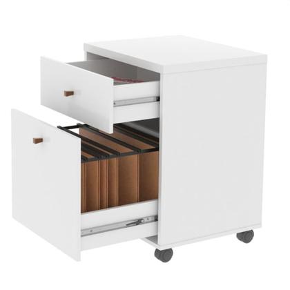 Imagem de Conjunto Escritório 3 Peças - Mesa Armário E Gaveteiro Verbe - Branco Branco