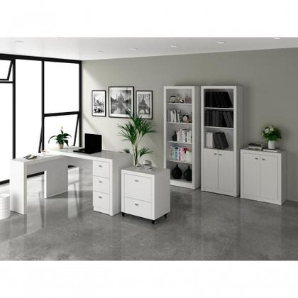 Imagem de Conjunto Escritorio Completo 5 Peças Cj2 Branco Branco