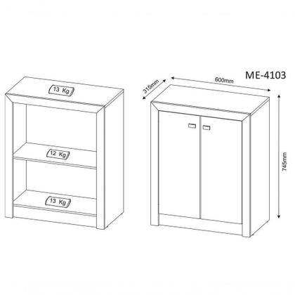 Imagem de Conjunto Escritorio Completo 5 Peças Cj2 Branco Branco
