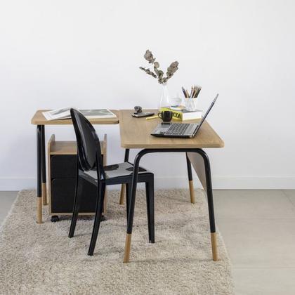 Imagem de Conjunto Escritorio Home Office 2 Peças 28001X27998 Nero Hanover Artesano