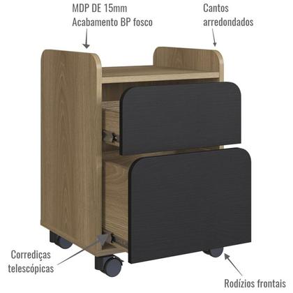 Imagem de Conjunto Escritorio Home Office 2 Peças 28001X27998 Nero Hanover Artesano