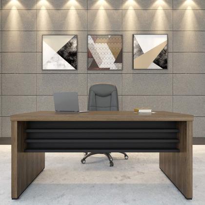 Imagem de Conjunto Escritório Home Office 2 peças com Mesa Tamburato 160cm Mesa de Apoio