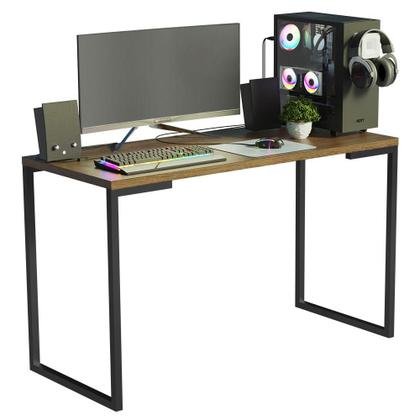 Imagem de Conjunto Escritório Home Office com Mesa Industrial + Estante Escada Rustic/Preto Madesa