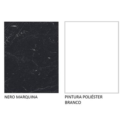 Imagem de Conjunto Escritório Home Office com Mesa Industrial + Gaveteiro Branco/Preto Madesa
