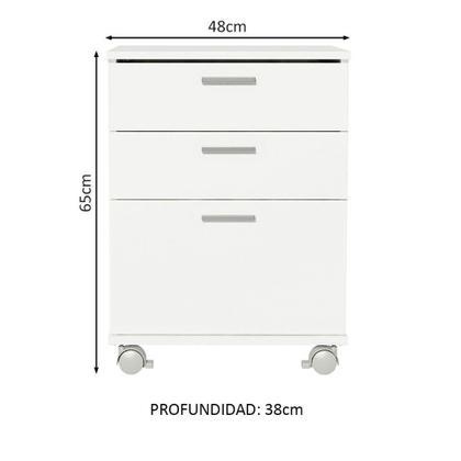 Imagem de Conjunto Escritório Home Office com Mesa Industrial + Gaveteiro Rustic/Branco Madesa