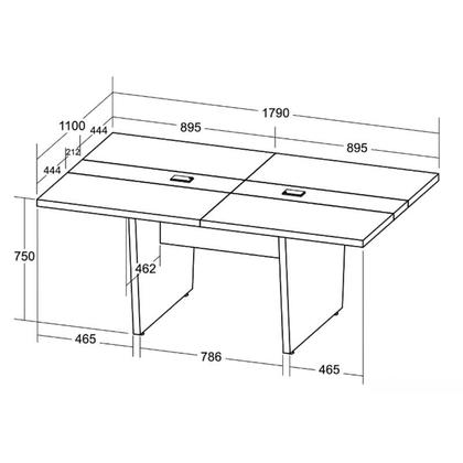 Imagem de Conjunto Escritório: Mesa Reunião 6376 + 3 Módulos 6378