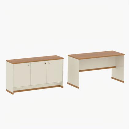 Imagem de Conjunto Escritório Office Mesa e Buffet Berlin ViaNossa