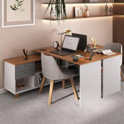 Imagem de Conjunto Escritório para 2 Pessoas 2 Escrivaninhas Gold