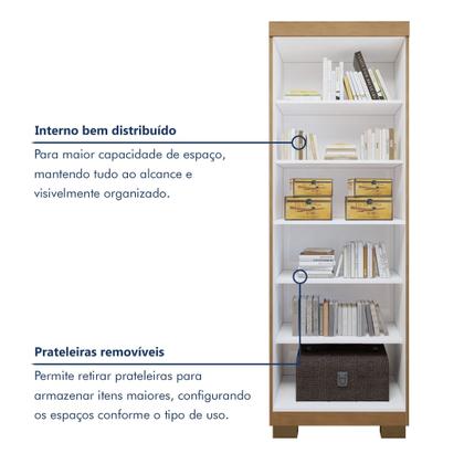 Imagem de Conjunto Escrivaninha 1 Gaveta com Rodízios Giga e Armário Multiuso 2 Portas com Chave Asteca