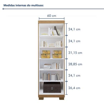 Imagem de Conjunto Escrivaninha 1 Gaveta com Rodízios Giga e Armário Multiuso 2 Portas com Chave Asteca