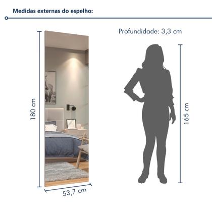 Imagem de Conjunto Escrivaninha 5 Gavetas Berlim e Espelho Retangular 180cm Flora