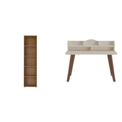 Imagem de Conjunto Escrivaninha Sofia e Estante Multy com Diversos Nicho