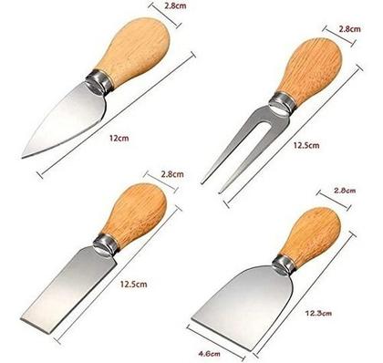 Imagem de Conjunto Espátulas Cortador Queijo Kit Facas 4 Pçs