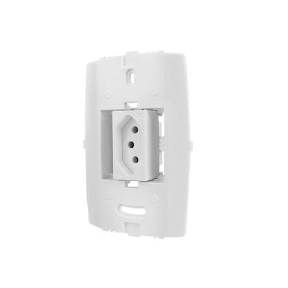 Imagem de Conjunto Espelho 4x2 com 1 Tomada 10A 250V~ Vertical Linha Slim Ilumi - 80140