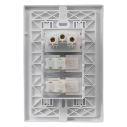 Imagem de Conjunto Espelho 4x2 com 2 Interruptores Simples + 1 Tomada 10A 250V Linha i9 Ilumi - 94210