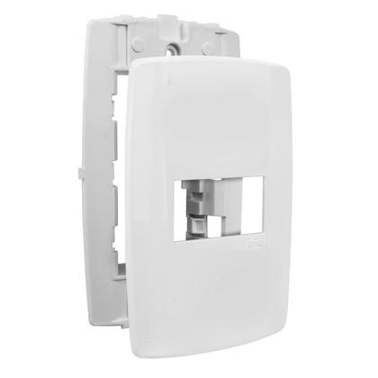 Imagem de Conjunto Espelho 4x2 com Interruptor Simples 10A 250V~ Horizontal Linha Slim Ilumi - 80173