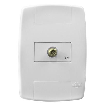 Imagem de Conjunto Espelho 4x2 com Tomada para Antena de TV Horizontal Linha LEV Ilumi - 8763