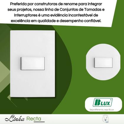 Imagem de Conjunto Espelho Com 1 Interruptor Horizontal Recta - B.lux