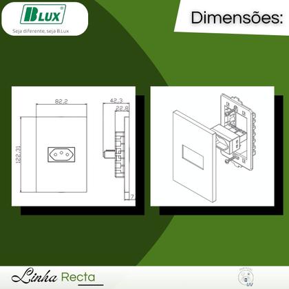 Imagem de Conjunto Espelho Com 1 Interruptor Horizontal Recta - B.lux
