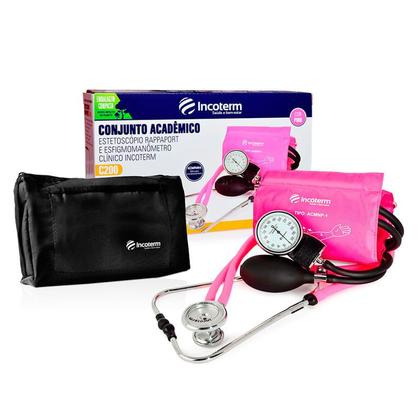 Imagem de Conjunto Estetoscópio E Esfigmomanômetro C200 Pink Incoterm